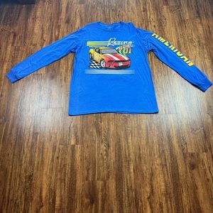 New American Racing Motor Sport Tee tshirt Blue Car 2- Sided Size 1X.